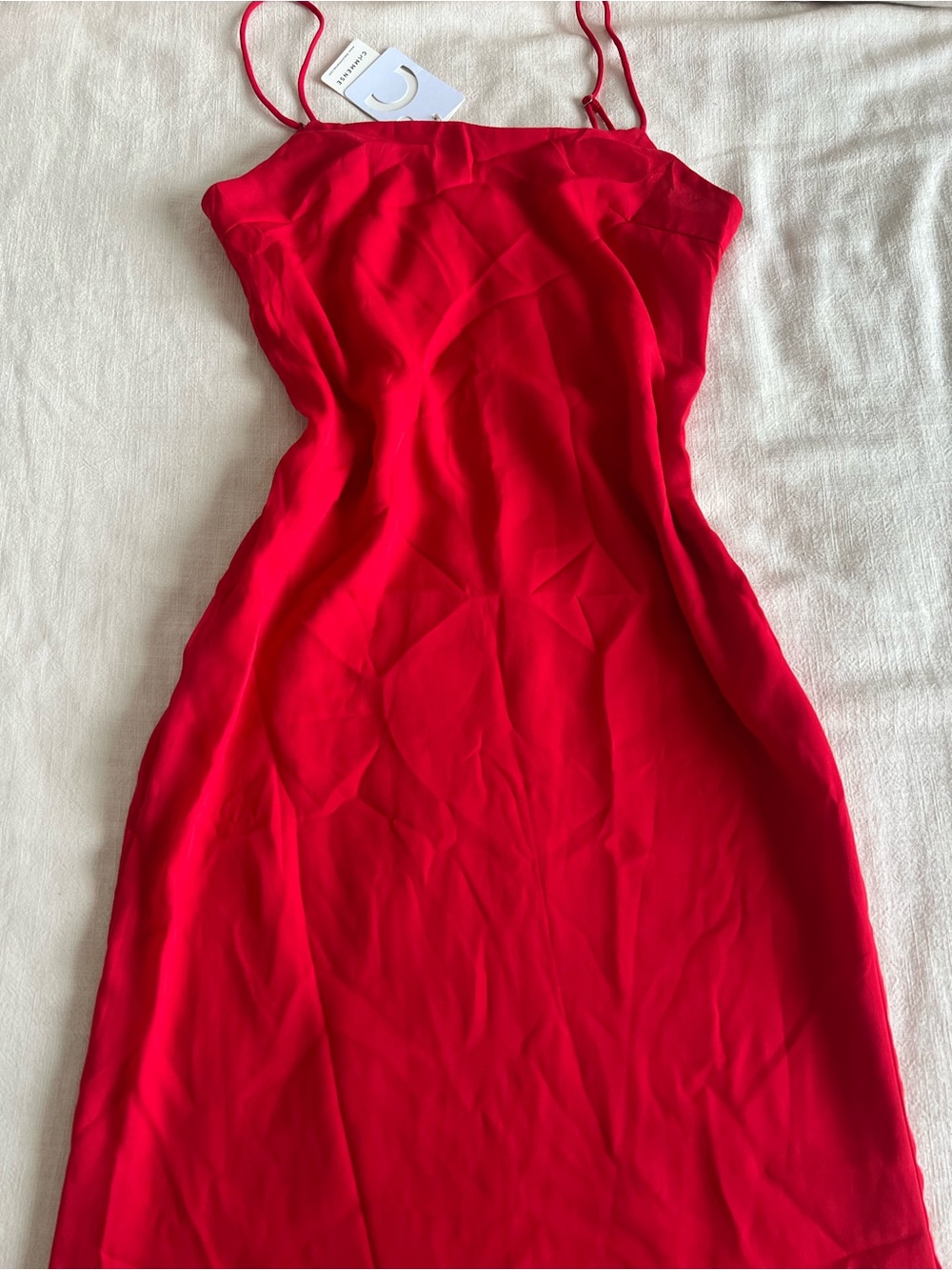 COMMENSE Red Pleated Hem Maxi Dress - Picture 3 of 7